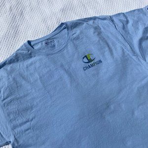 NWT Champion Men's 2XL Logo Graphic T Shirt Short Sleeve Mache Blue XXL